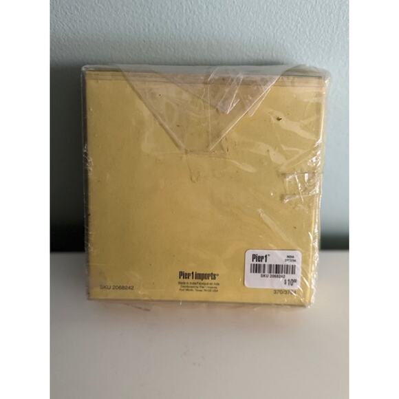 Pier 1 Imports Vtg Gold Silver Red 3x3" Beaded Tabletop Desk Picture Frame- New - Picture 4 of 4